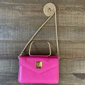 Robert Matthew’s Pink Women's Leather Crossbody Bag Gold Handle